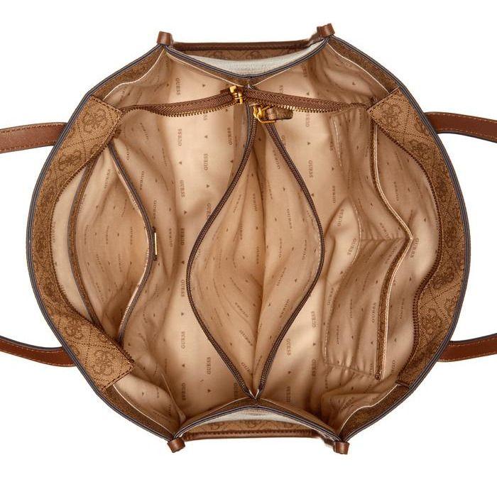 Cartera Guess Mujer Izzy Girlfriend Tote Café.-3