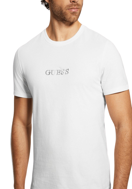 Polera Guess Hombre Ss Cn Multicolor Tee Blanco-0