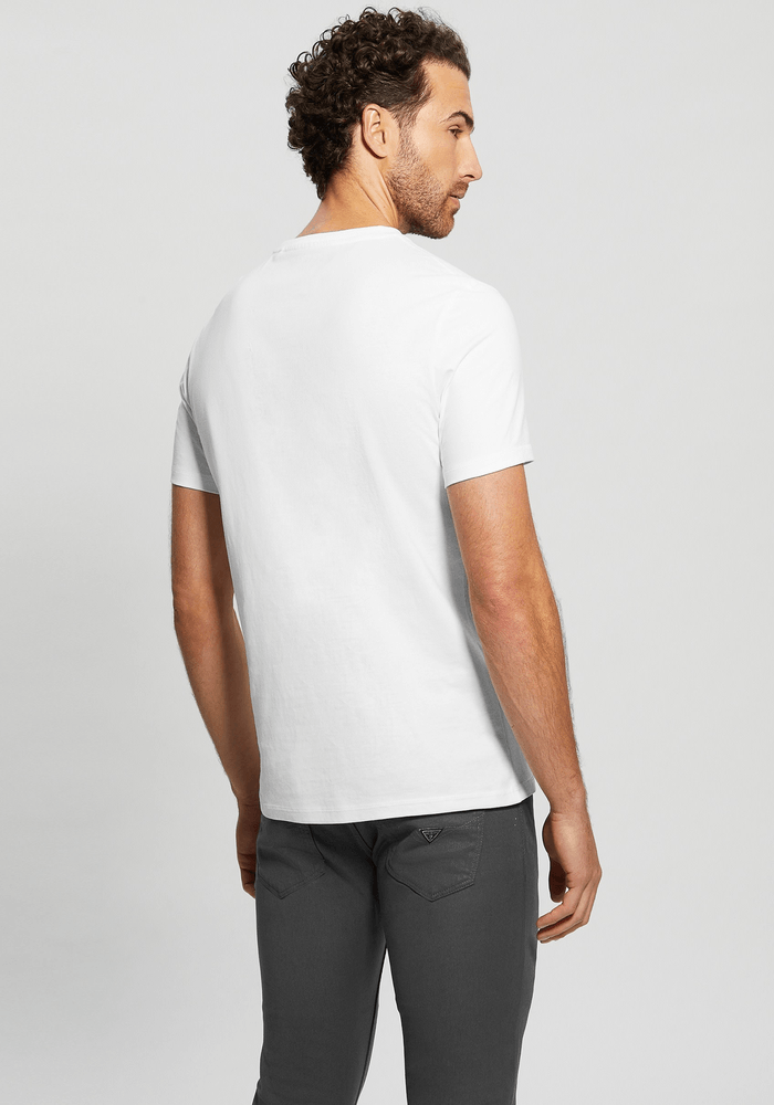 Polera Guess Hombre Ss Cn Multicolor Tee Blanco-3