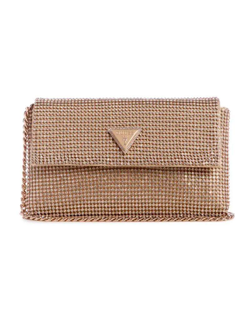 Cartera Guess Mujer Zalina Flap Clutch Dorado-0