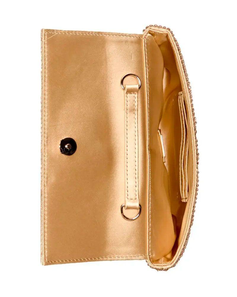 Cartera Guess Mujer Zalina Flap Clutch Dorado-6