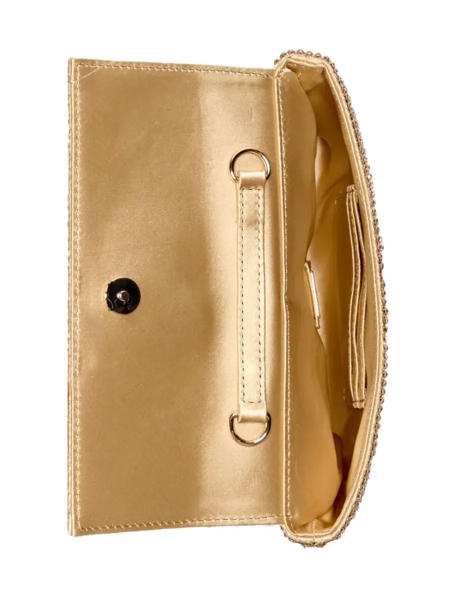 Cartera Guess Mujer Zalina Flap Clutch Dorado-7