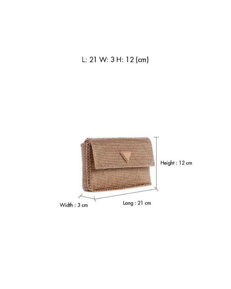 Cartera Guess Mujer Zalina Flap Clutch Dorado-9