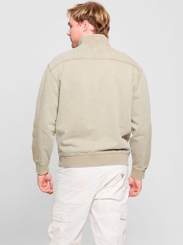 Poleron Guess Hombre Eco Tyler Zip Wshd Swtshirt Gris-3