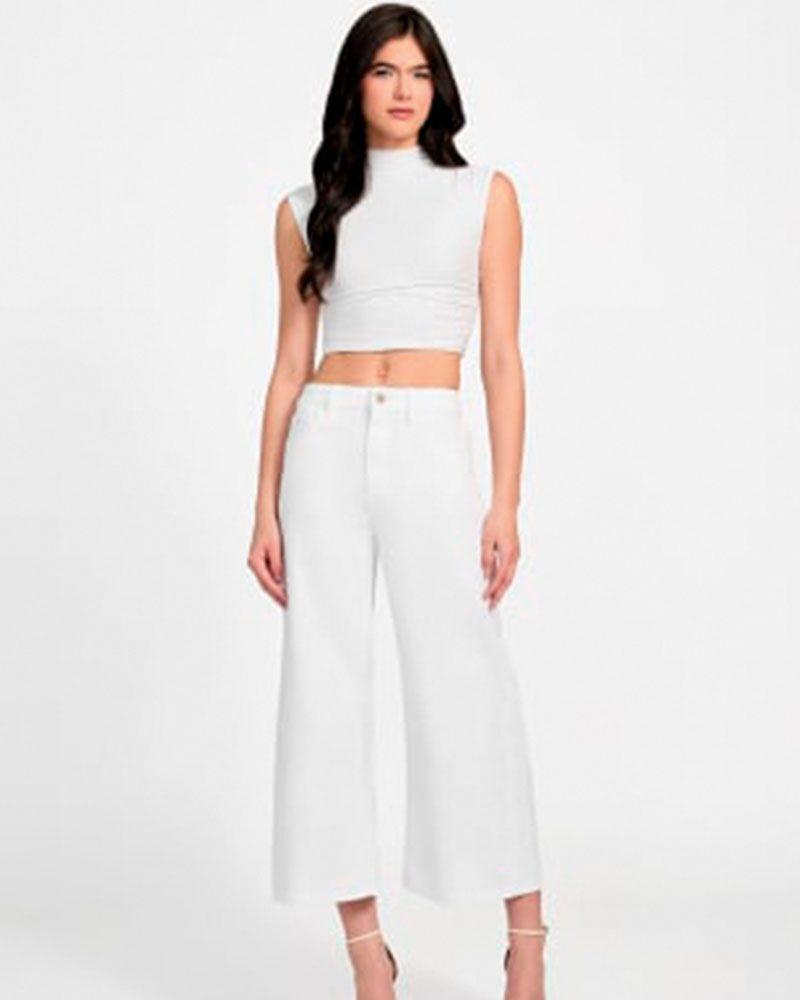 Jeans Bellflower Crop Wide Leg Blanco-5
