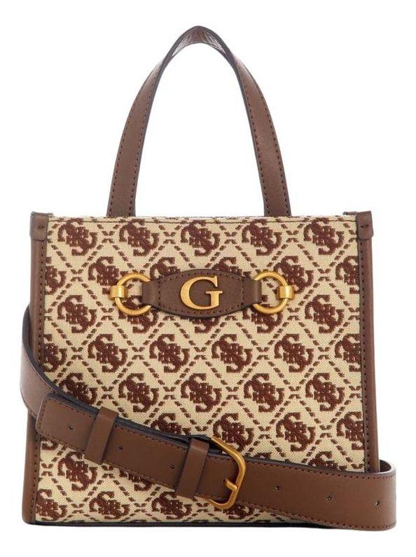Mini Cartera Guess Mujer Izzy 2 Compartment Mini Tote Café-0