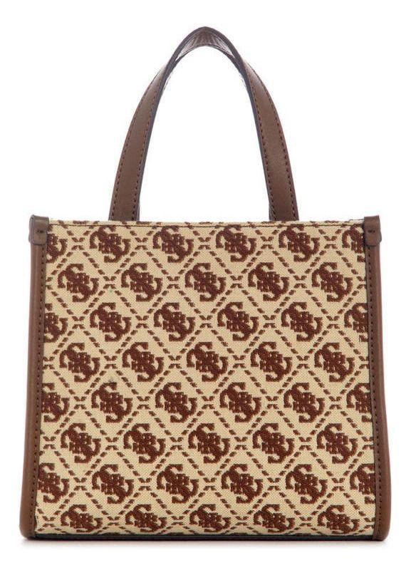 Mini Cartera Guess Mujer Izzy 2 Compartment Mini Tote Café-2