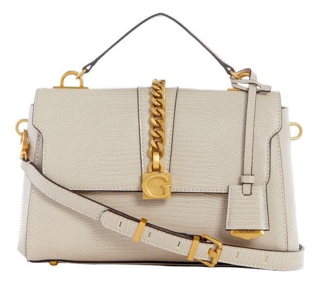 Cartera Guess Mujer Tiberia Top Handle Flap Crema-0