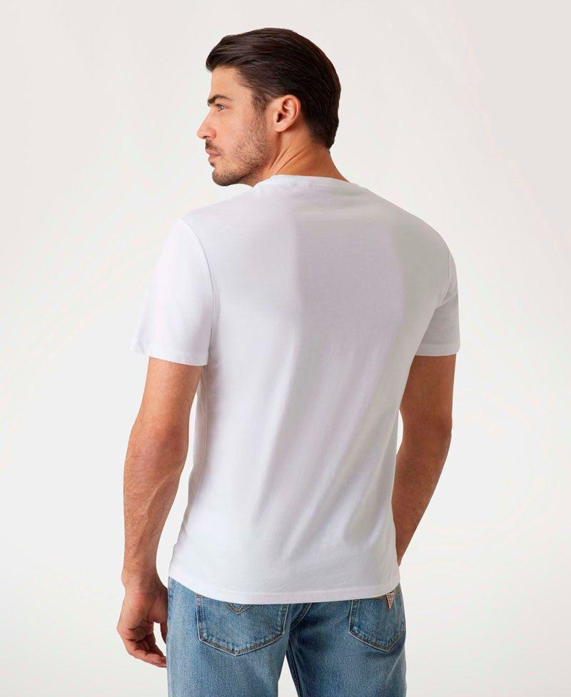 Polera Guess Hombre Ss Cn Triangle Tee Blanco-2