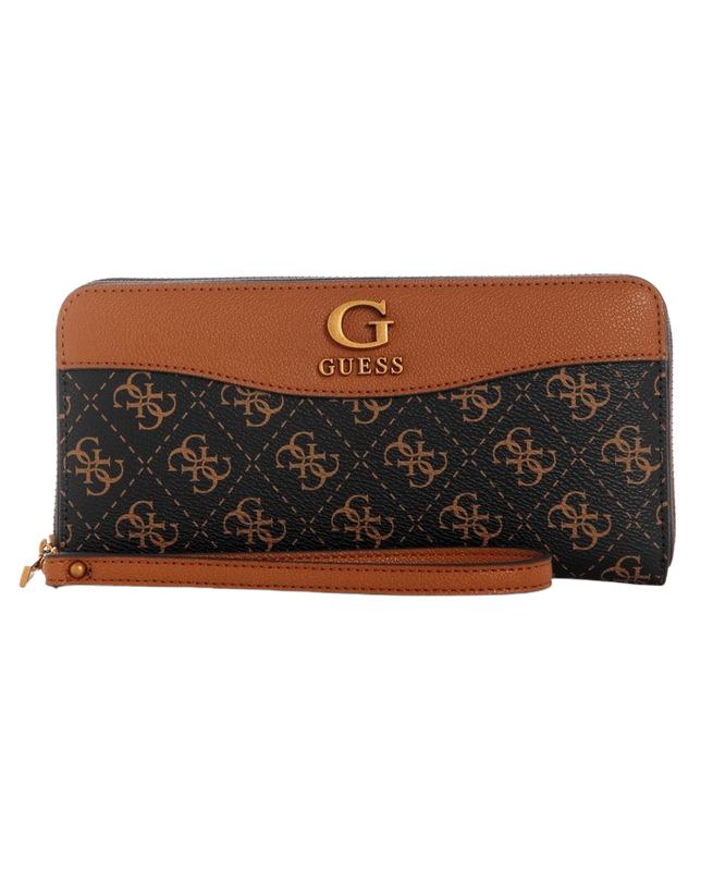 Billetera Guess Mujer Nell Logo Slg Large Zp Around Cafe-0