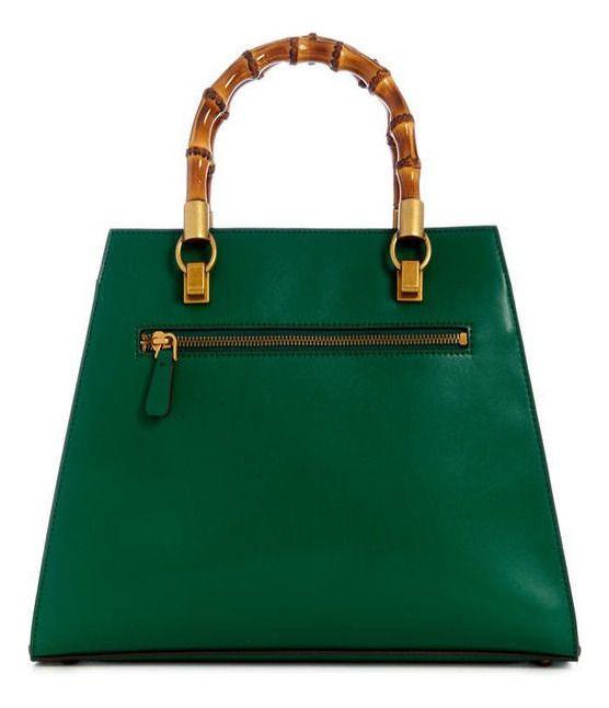 Cartera Guess Mujer Stephi Bamboo Satchel Verde-2