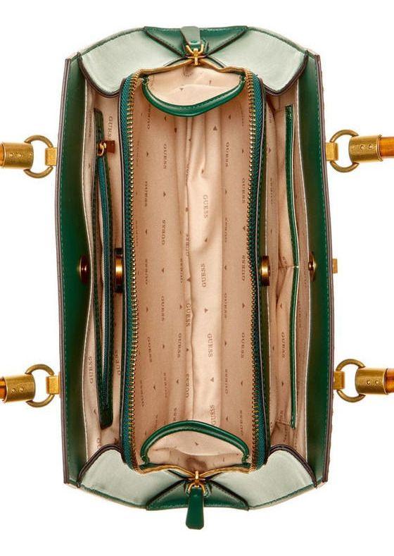 Cartera Guess Mujer Stephi Bamboo Satchel Verde-3