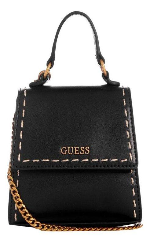 Mini Cartera Guess Mujer Stephi Micro Mini Flap Negro-0