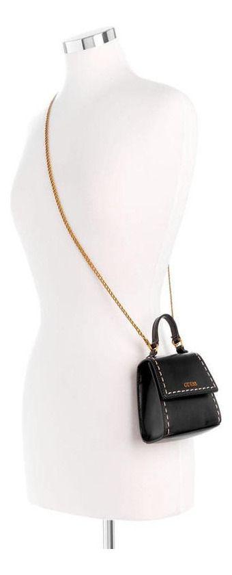 Mini Cartera Guess Mujer Stephi Micro Mini Flap Negro-4