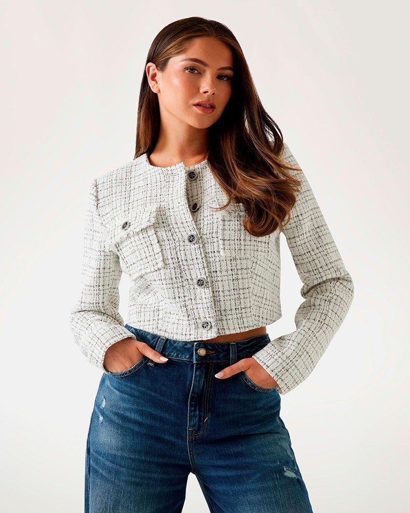 Chaqueta Guess Mujer Annamaria Tweed Jacket Surtido-0
