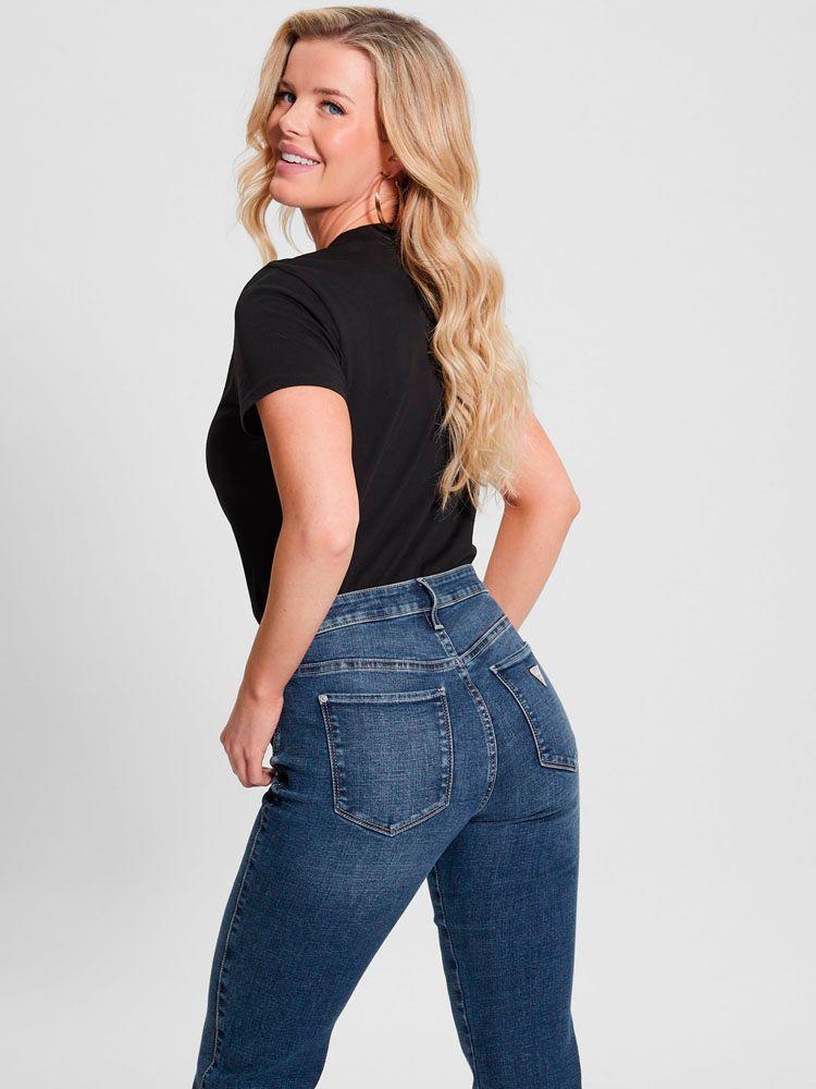 Polera Guess Mujer Ss Classic Fit Logo Tee Negro-4