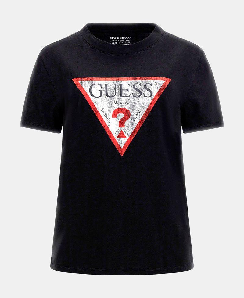 Polera Guess Mujer Ss Classic Fit Logo Tee Negro-5