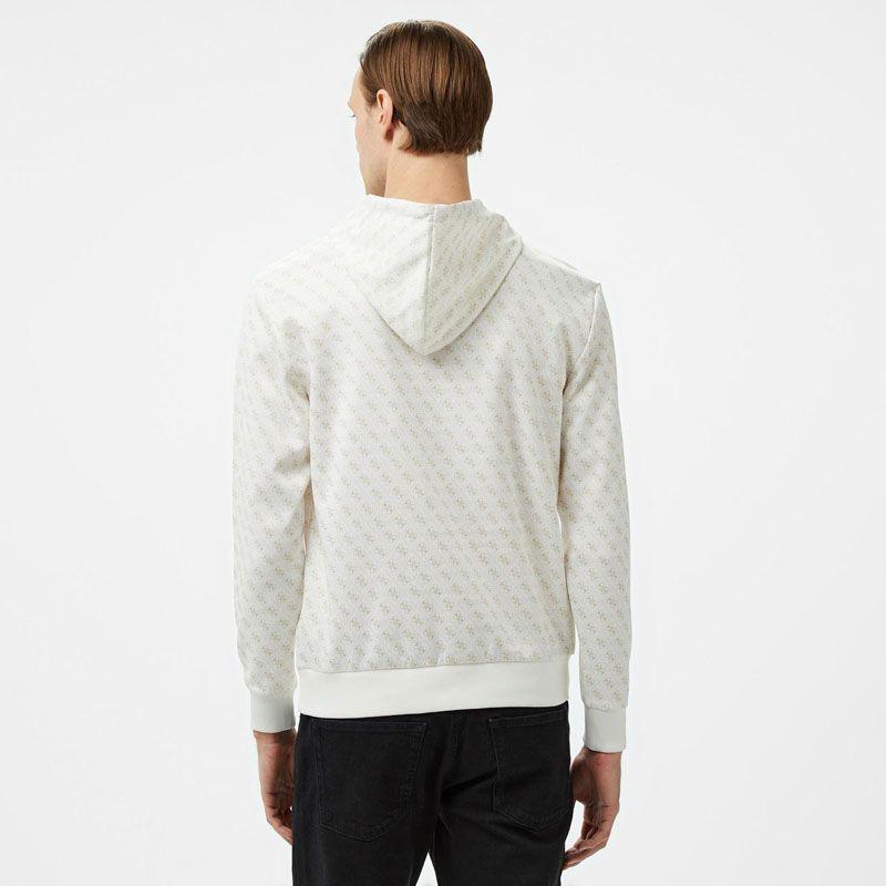 Poleron Guess Hombre New Korbin Hoodie Sweatshirt Blanco-1