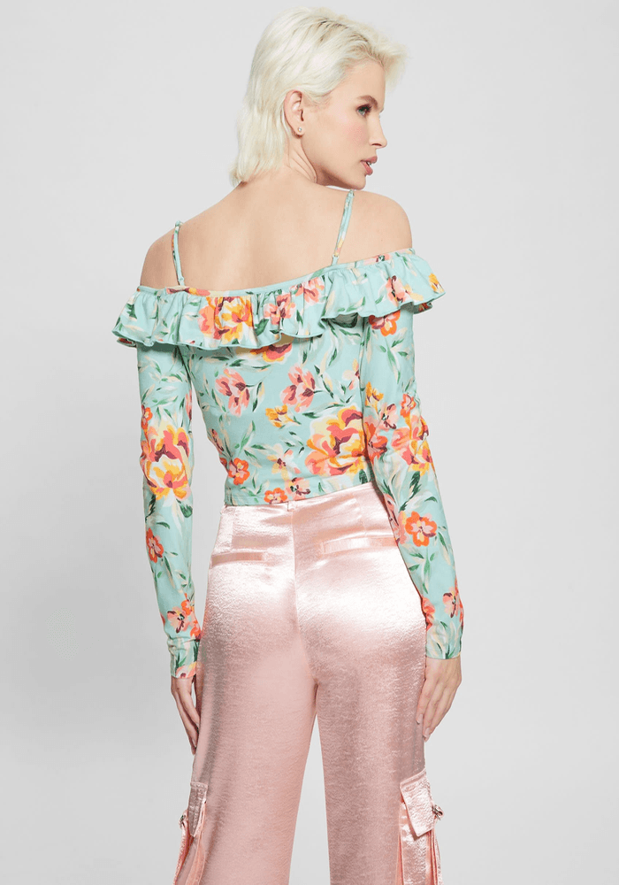 Blusa Guess Mujer Ls Off Shldr Ruffle Shaina Top Multicolor-2