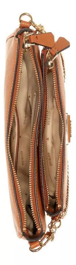 Cartera Guess Mujer Noelle Dbl Pouch Crossbody - Café-3