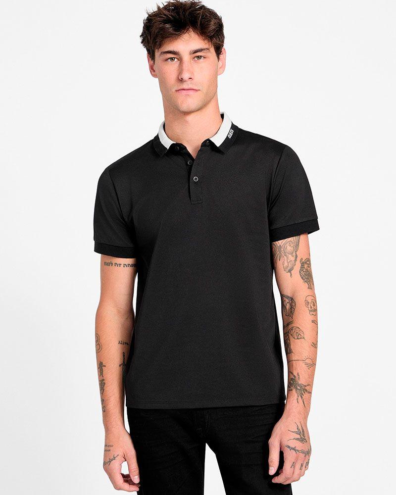 Polera Ss Paul Guess Collar Polo Negro-0