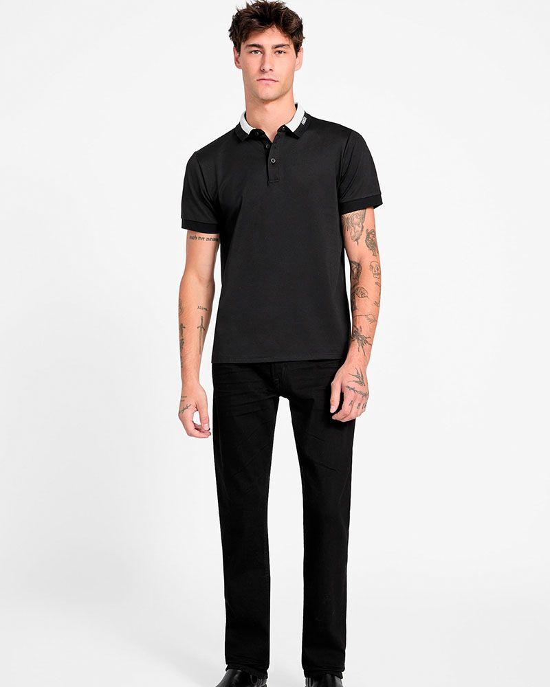 Polera Ss Paul Guess Collar Polo Negro-1