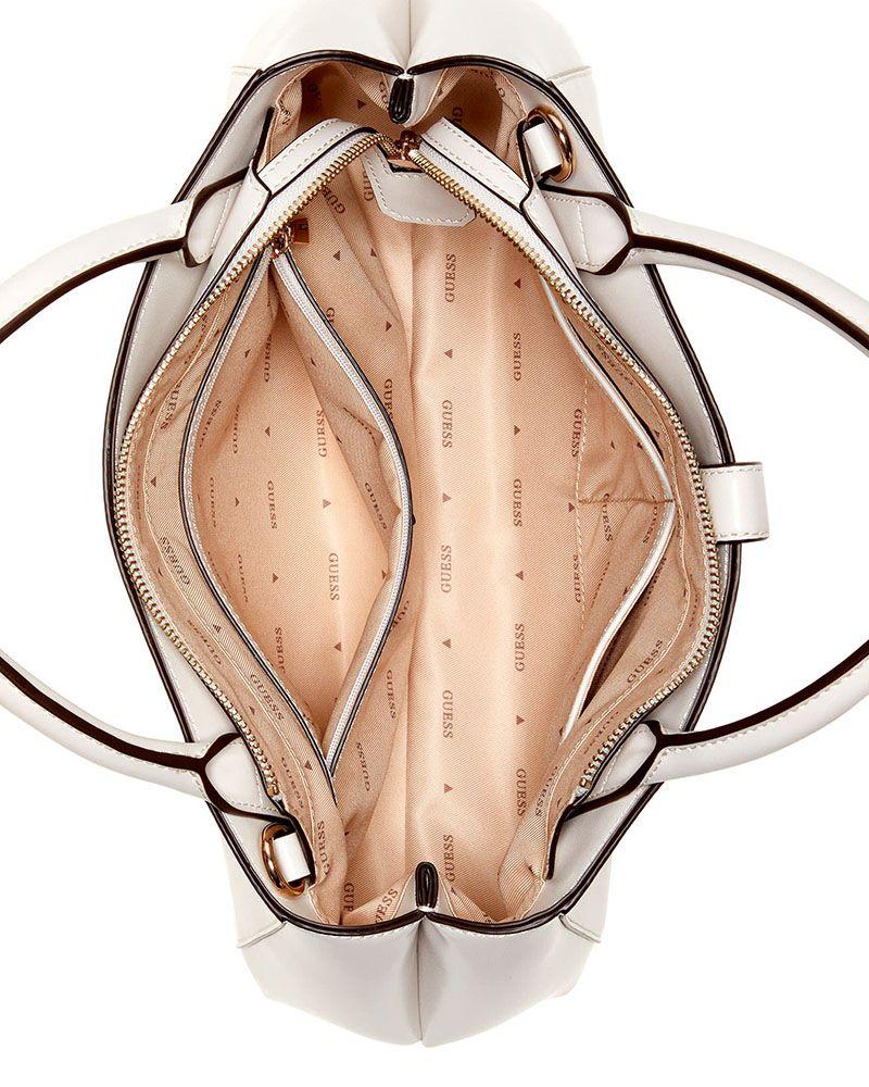 Cartera Guess Mujer Carrie Girlfriend Satchel Blanco-3