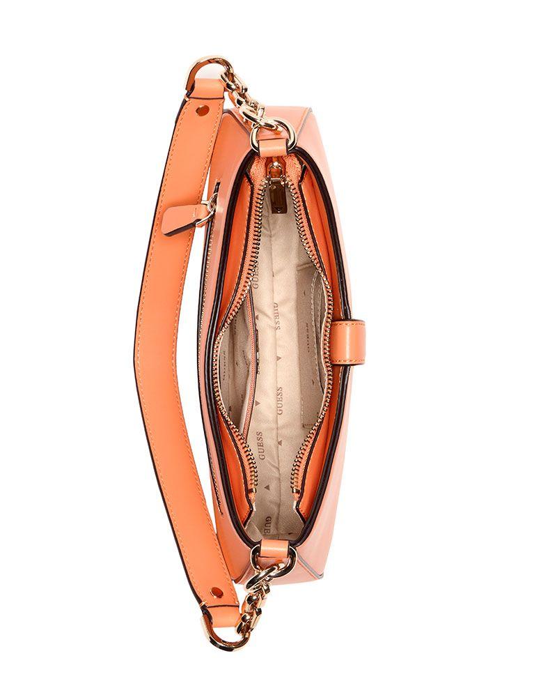 Cartera Carrie Zip Shoulder Bag Naranjo Guess | Paris.cl