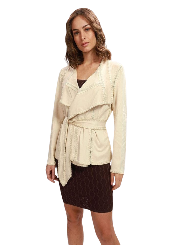 Chaqueta Guess Mujer Ls Ramy Wrap Jkt Beige-0