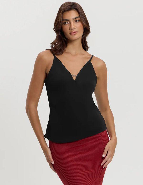 Polera Caroline Tank Top Logo Plate Negro-0