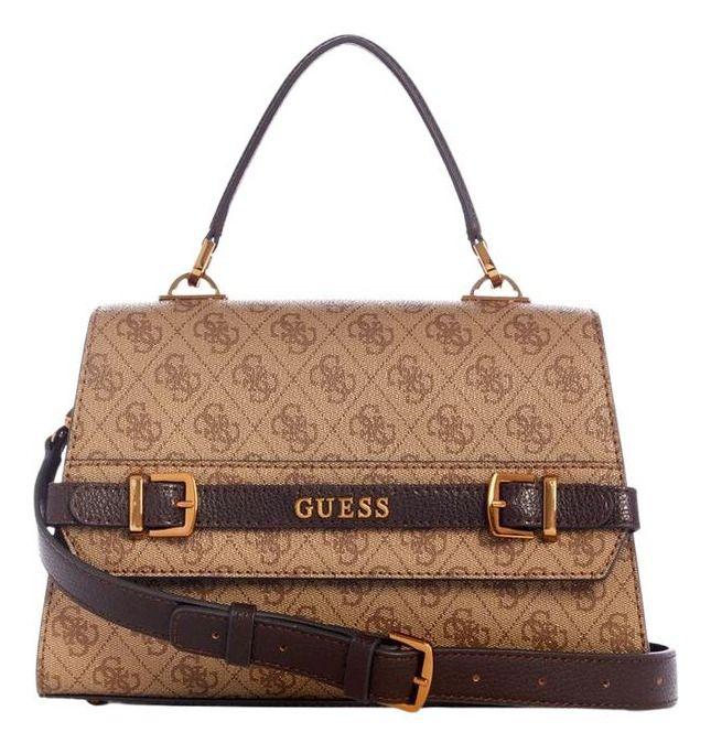 Cartera Guess Mujer Sestri Logo Top Handle Flap Café-0