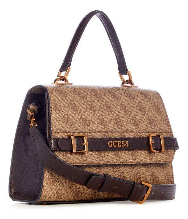 Cartera Guess Mujer Sestri Logo Top Handle Flap Café-1