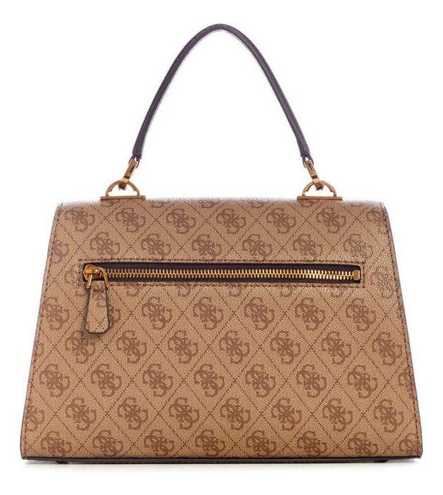 Cartera Guess Mujer Sestri Logo Top Handle Flap Café-2