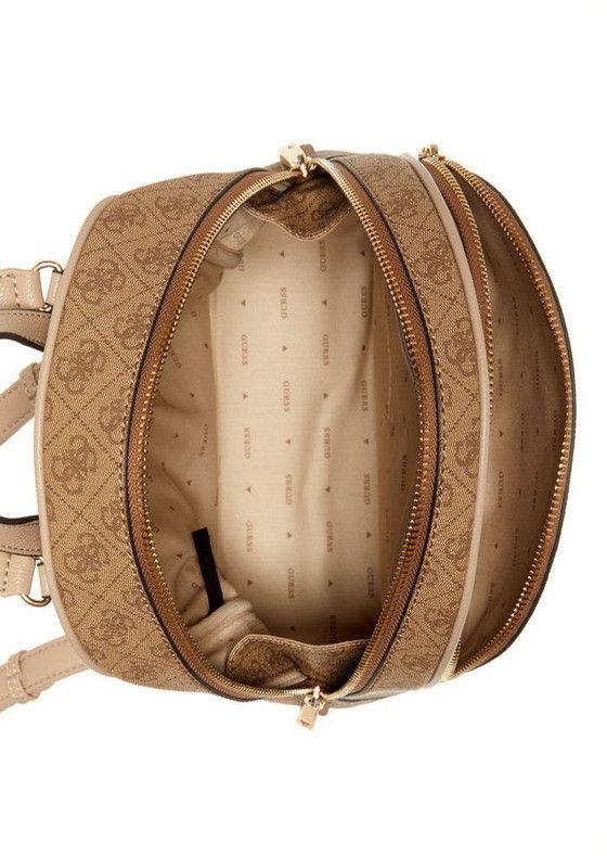 Mochila Guess Mujer Manhattan Large Backpack Café-3