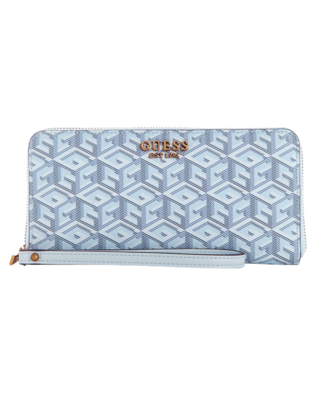 Billetera Guess Mujer Laurel Slg Large Zip Around Celeste-0