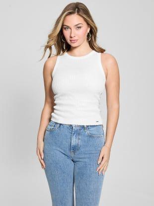 Polera Alexia Sequins Tank Top Blanco-5