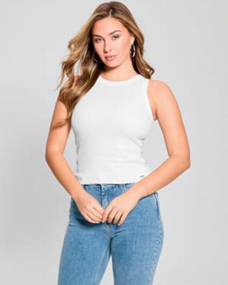 Polera Alexia Sequins Tank Top Blanco-0