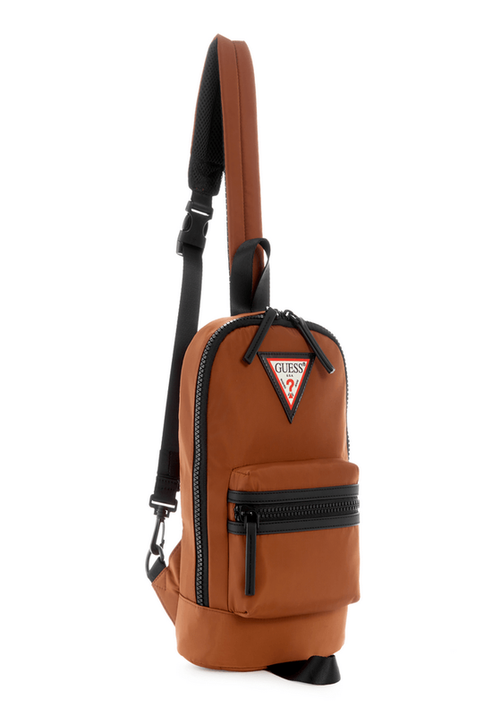Mochila Guess Hombre Originals Sling Backpack Cafe-1