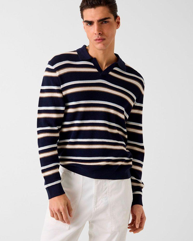 Polera Ls Multi Stripe Stanton Polo-0