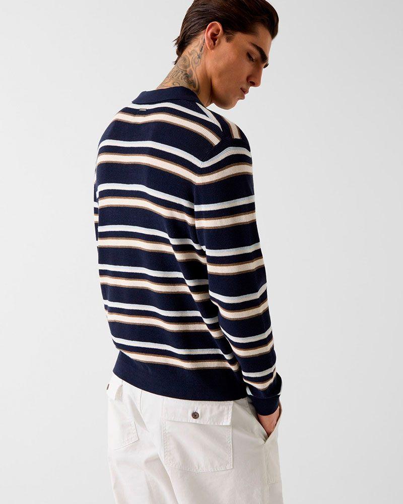 Polera Ls Multi Stripe Stanton Polo-1