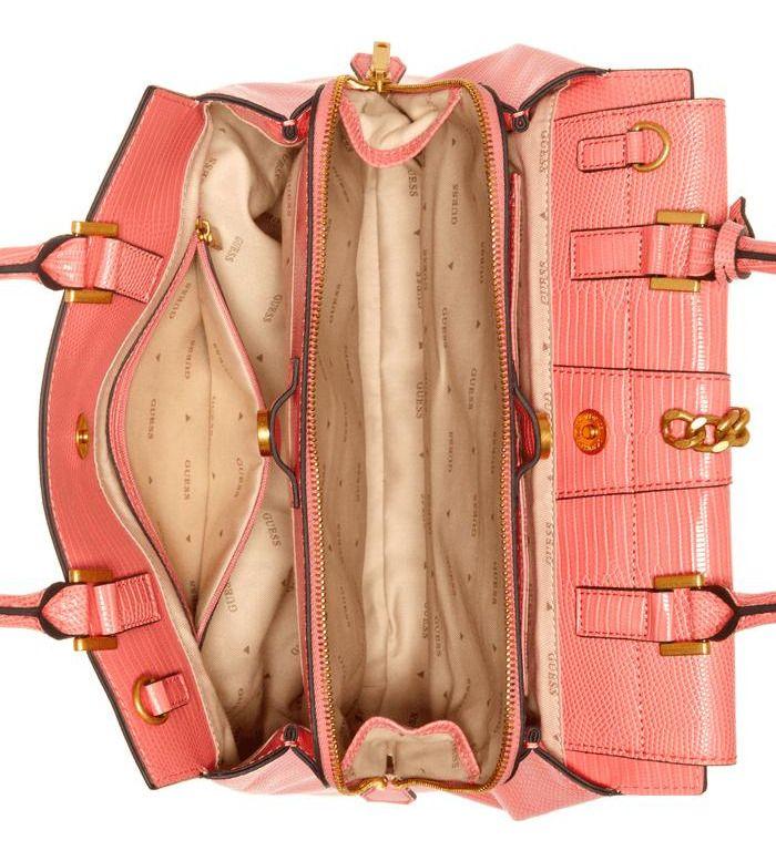 Cartera Guess Mujer Tiberia Society Satchel Rosado-3