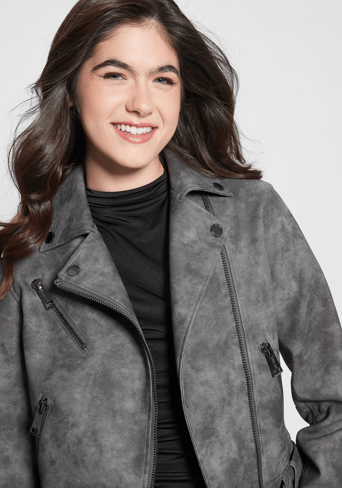 Chaqueta Guess Mujer Patty Biker Gris-3