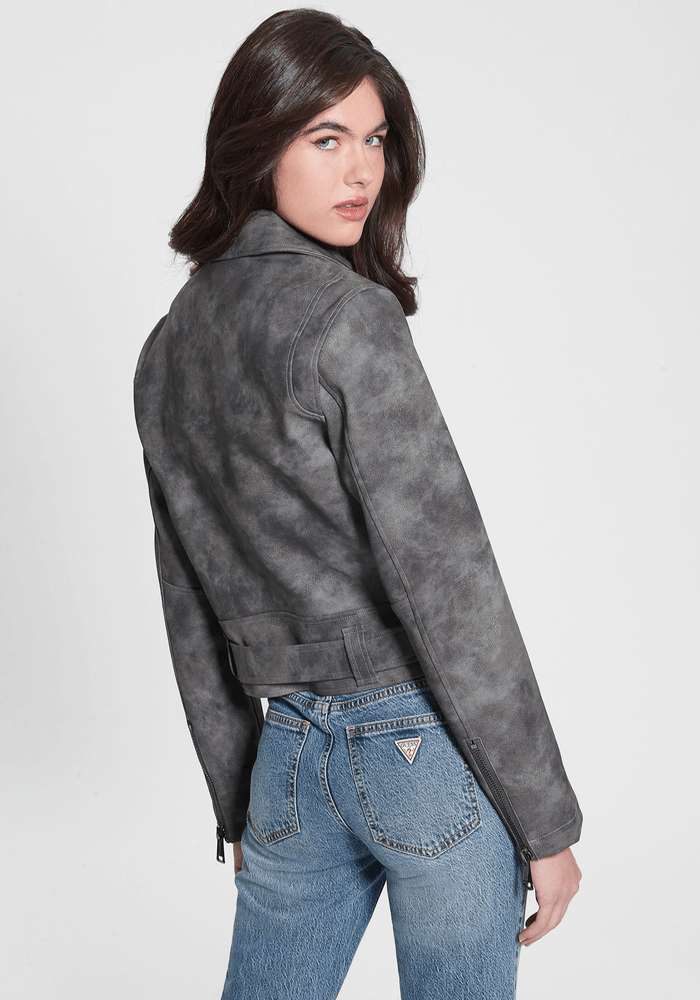 Chaqueta Guess Mujer Patty Biker Gris-4