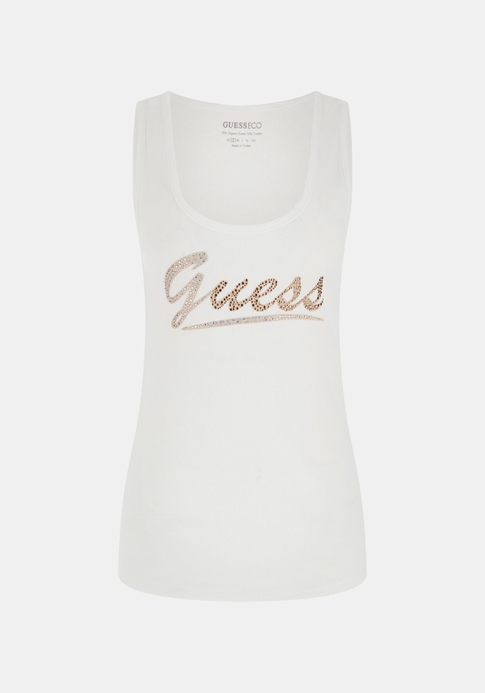 Polera Guess Mujer Logo Tank Top Blanco-4