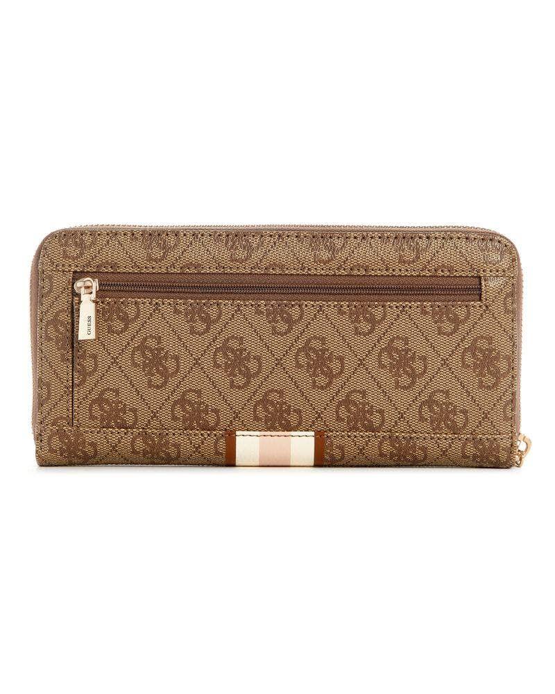 Billetera Guess Mujer Laurel Slg Large Zip Around Café claro-1