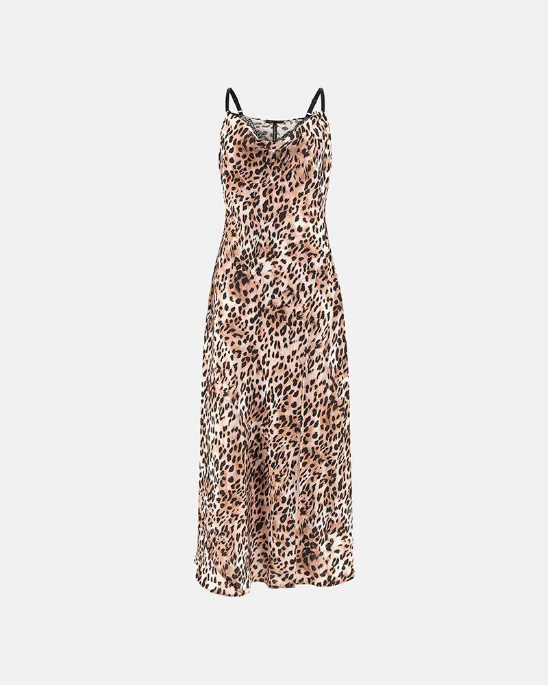 Vestido Adèle Lace Neckline Long Multicolor-4