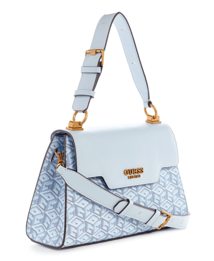 Cartera Guess Mujer Hallie Top Handle Flap Celeste-1
