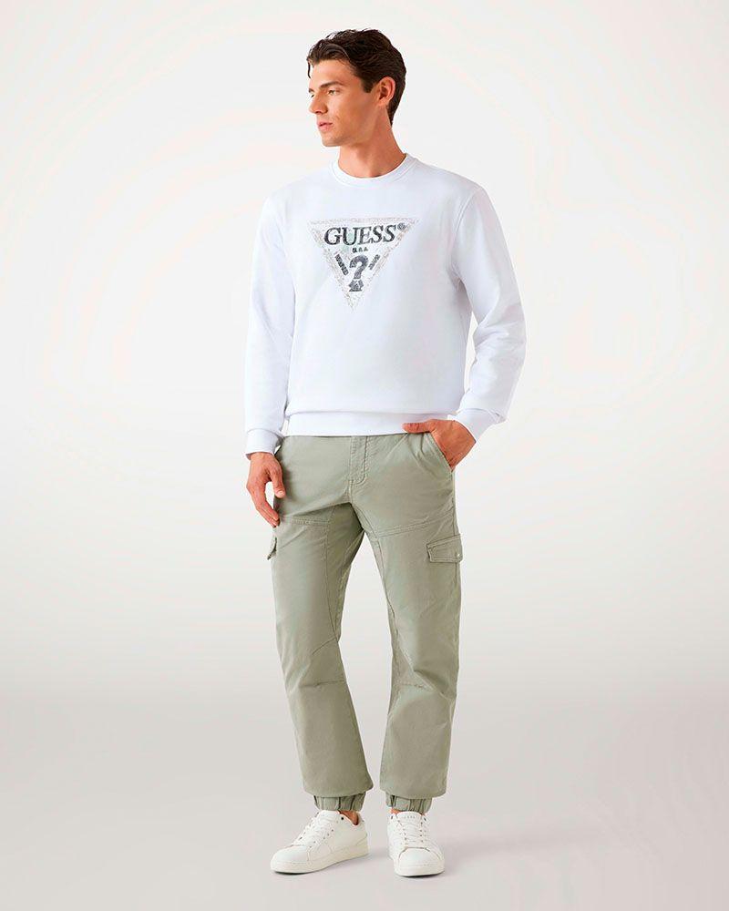 Poleron Guess Triangle Cn Sweatshirt Blanco-3