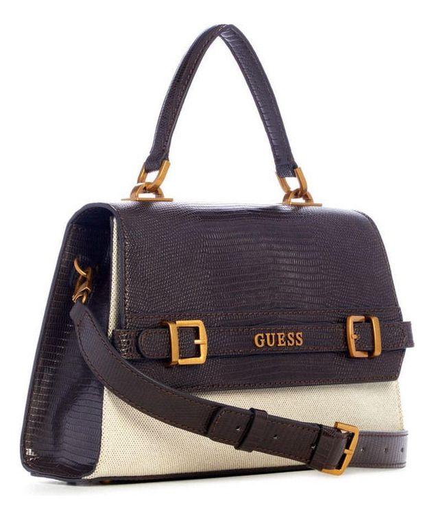 Cartera Guess Mujer Sestri Top Handle Flap Negro.-1