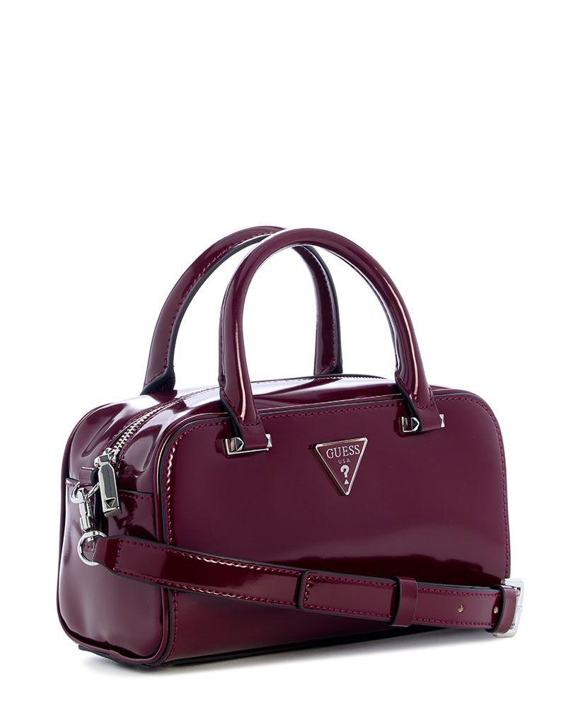 Mini Cartera Guess Mujer Arnela Mini Satchel Burdeo-3